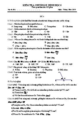 Đề kiểm tra Chương II môn Hình học Lớp 6 năm 2019 (Có đáp án) - Đề 6